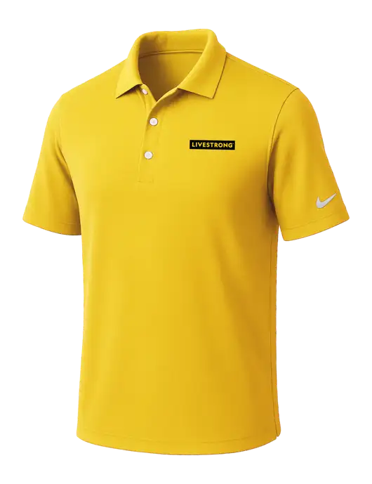 NIKE Yellow Gold Dri-Fit Micro Pique 2.0 Polo
 w/LIVESTRONG Logo