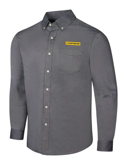 Dark Grey SuperPro Oxford Shirt w/LIVESTRONG Logo