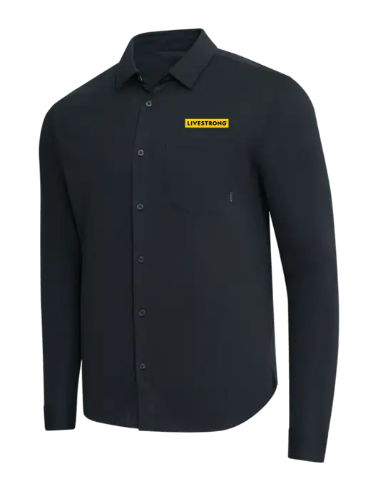 OGIO Black Extend Long Sleeve Button Up Shirt w/LIVESTRONG Logo