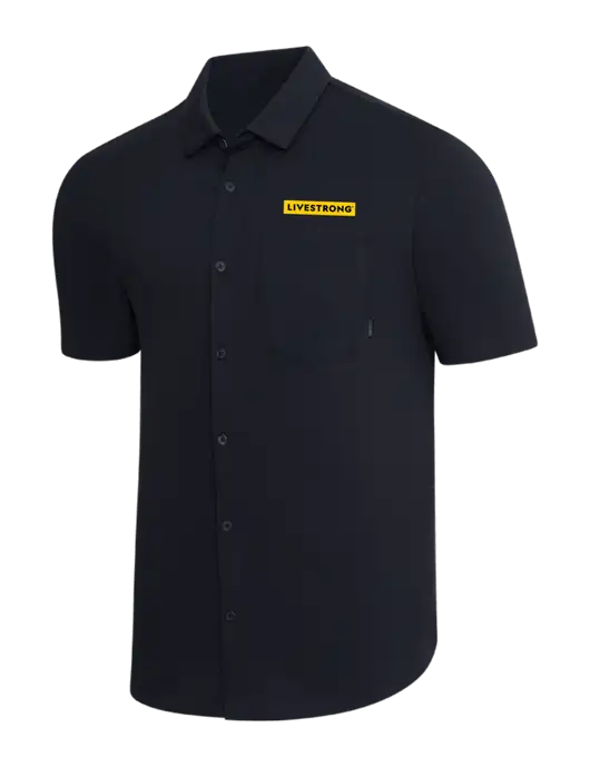 OGIO Black Extend Short Sleeve Button Up Shirt w/LIVESTRONG Logo