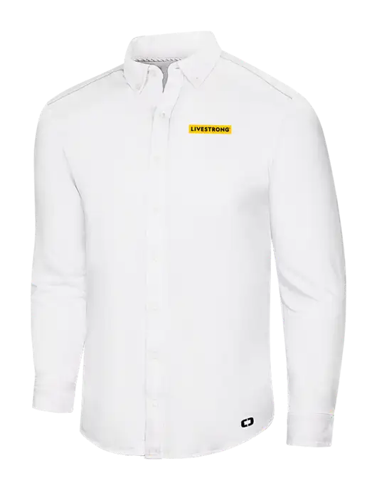 OGIO Bright White Modern Code Stretch Button-Up Shirt w/LIVESTRONG Logo