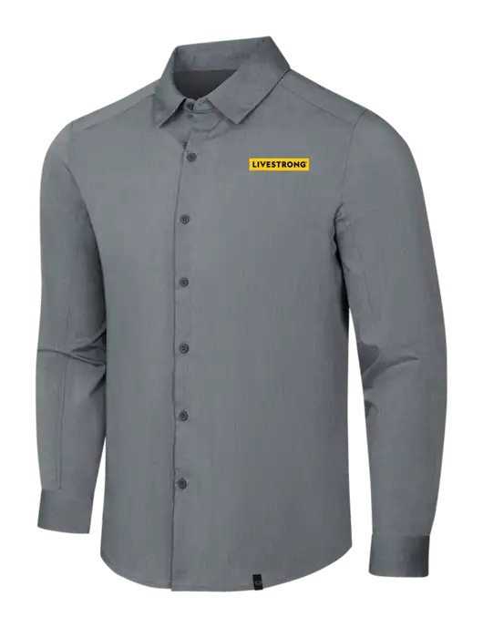 OGIO Medium Grey Heather Commuter Woven Shirt w/LIVESTRONG Logo