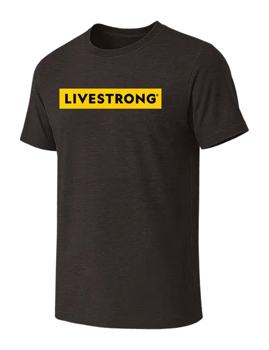 BELLA+CANVAS Dark Grey Heather CVC Short Sleeve Tee w/LIVESTRONG Logo