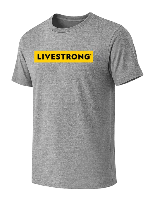 BELLA+CANVAS Heather Grey CVC Short Sleeve Tee w/LIVESTRONG Logo