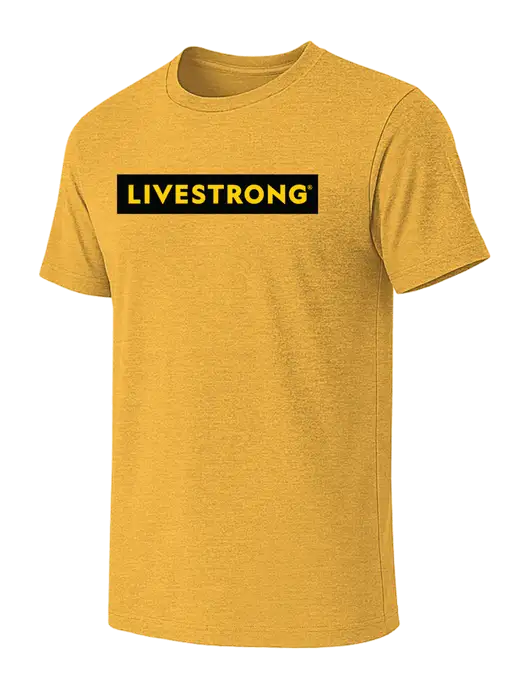 BELLA+CANVAS Heather Yellow Gold CVC Short Sleeve Tee w/LIVESTRONG Logo