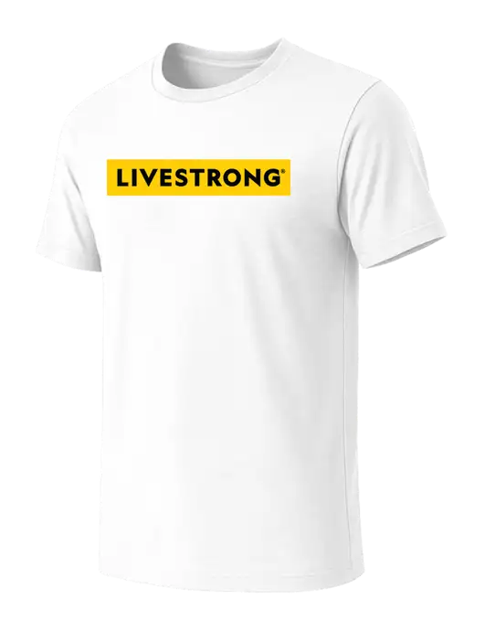 BELLA+CANVAS White Blend CVC Short Sleeve Tee w/LIVESTRONG Logo