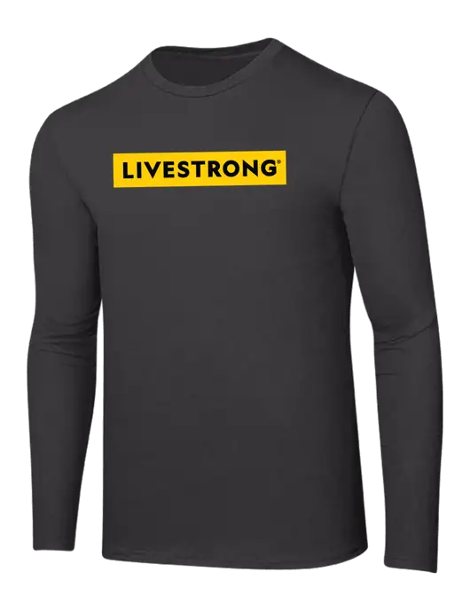 Ring Spun Charcoal 4.5 oz Long Sleeve T-Shirt w/LIVESTRONG Logo