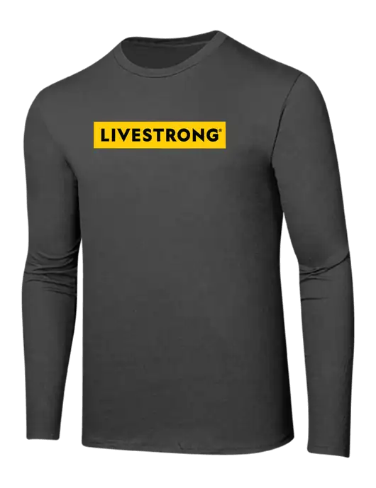 Ring Spun Charcoal 4.5 oz Long Sleeve T Shirt w LIVESTRONG Logo