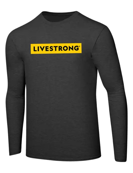 Ring Spun Dark Heather Grey 4.5 oz Long Sleeve T-Shirt w/LIVESTRONG Logo