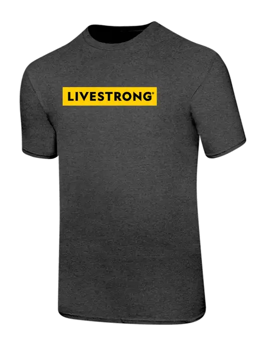 Ring Spun Dark Heather Grey 4.5 oz T-Shirt w/LIVESTRONG Logo