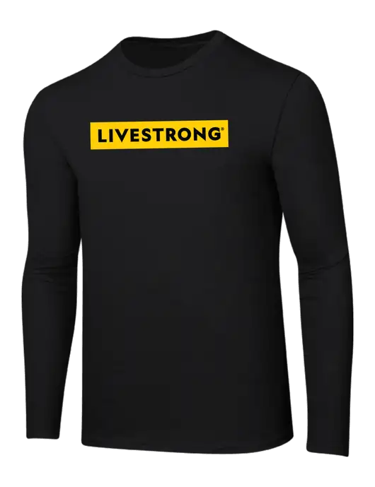 Ring Spun Jet Black 4.5 oz Long Sleeve T-Shirt w/LIVESTRONG Logo