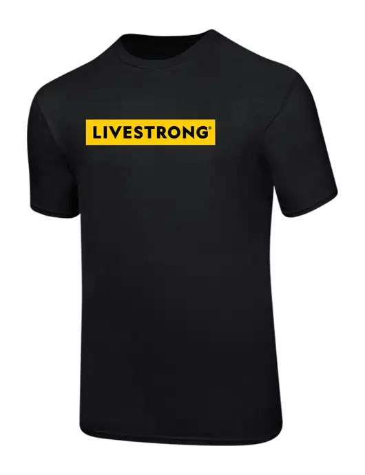 Ring Spun Jet Black 4.5 oz T-Shirt w/LIVESTRONG Logo
