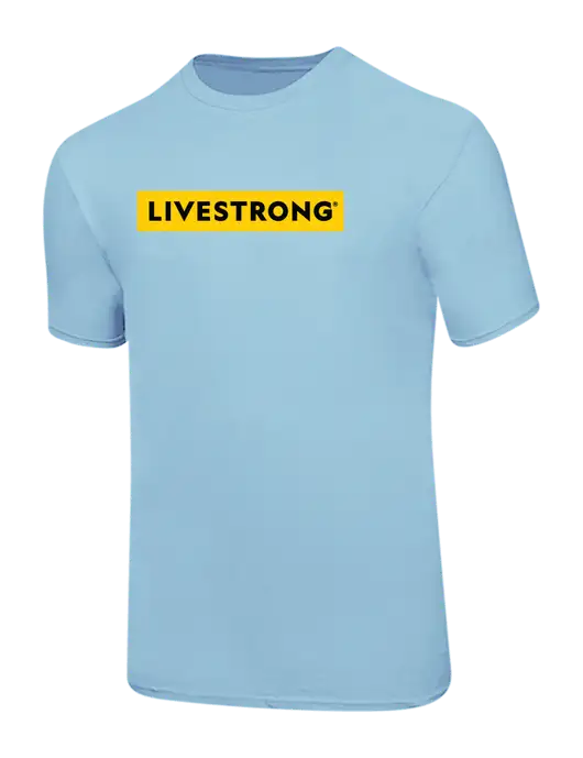Ring Spun Light Blue 4.5 oz T-Shirt w/LIVESTRONG Logo