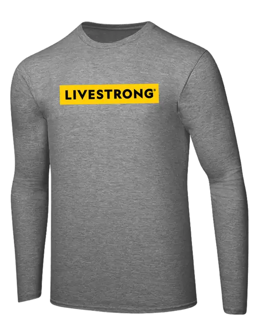 Ring Spun Light Heather Grey 4.5 oz Long Sleeve T-Shirt w/LIVESTRONG Logo