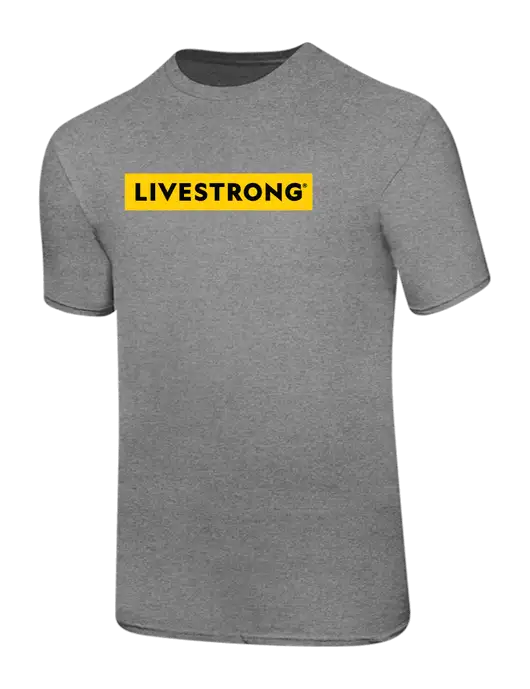 Ring Spun Light Heather Grey 4.5 oz T-Shirt w/LIVESTRONG Logo