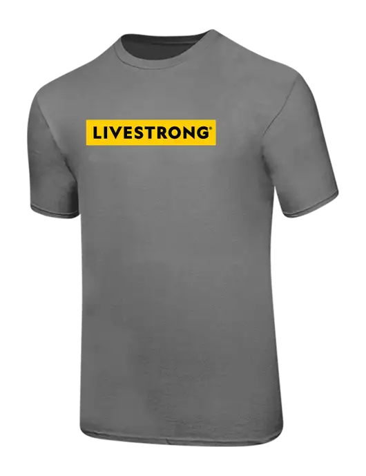 Ring Spun Medium Grey 4.5 oz T-Shirt w/LIVESTRONG Logo