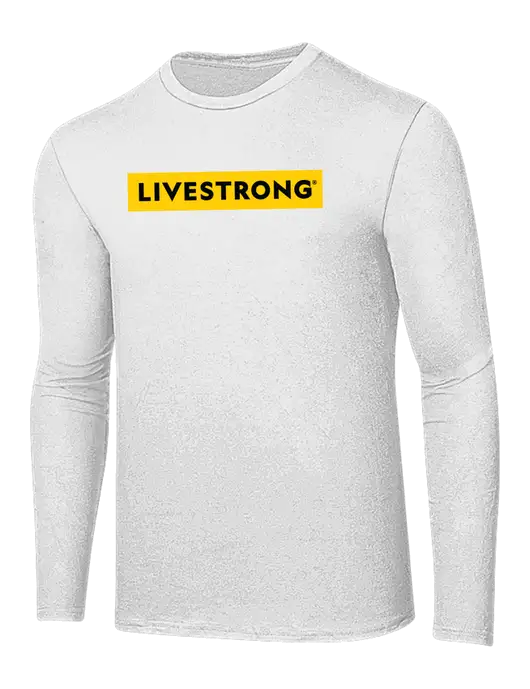 Ring Spun White 4.5 oz Long Sleeve T-Shirt w/LIVESTRONG Logo