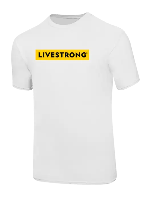 Ring Spun White 4.5 oz T-Shirt w/LIVESTRONG Logo