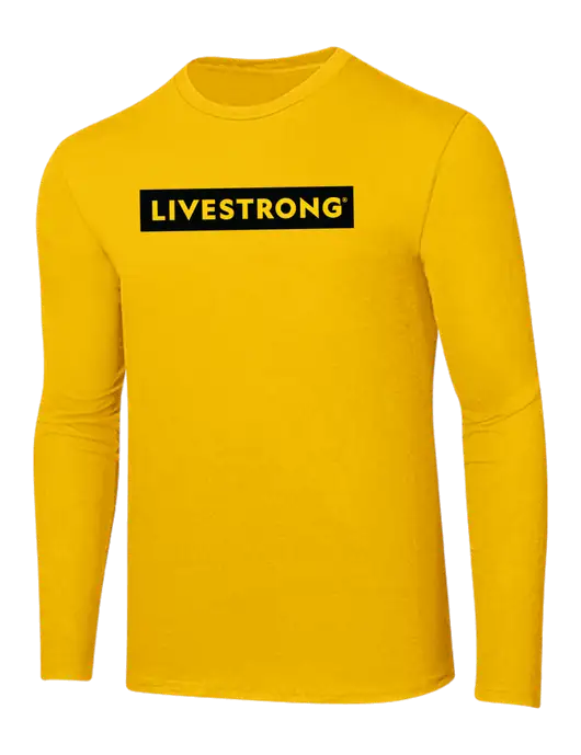 Ring Spun Yellow Gold 4.5 oz Long Sleeve T-Shirt
 w/LIVESTRONG Logo