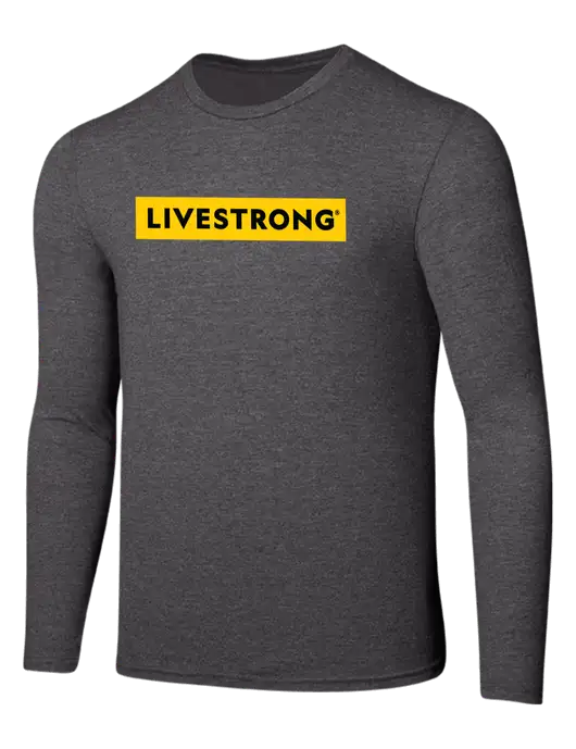 Seriously Soft Heathered Charcoal Long Sleeve T-Shirt w/LIVESTRONG Logo