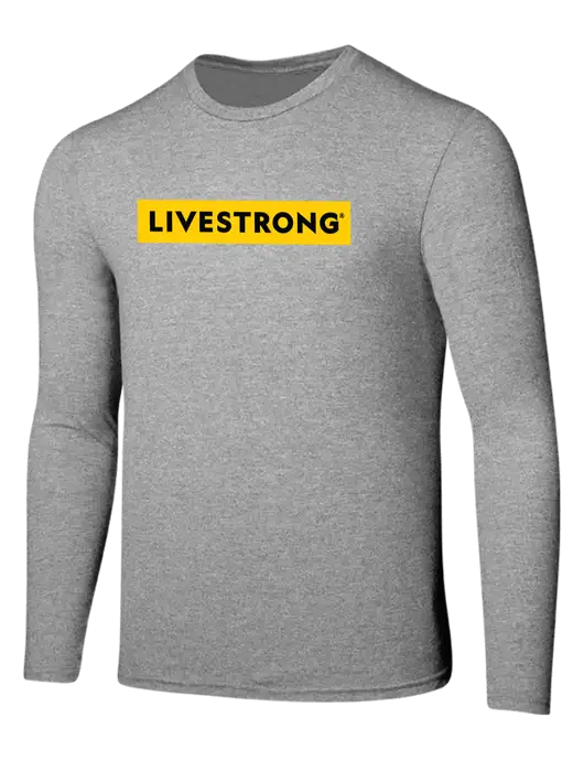 Seriously Soft Light Heathered Grey Long Sleeve T-Shirt w/LIVESTRONG Logo
