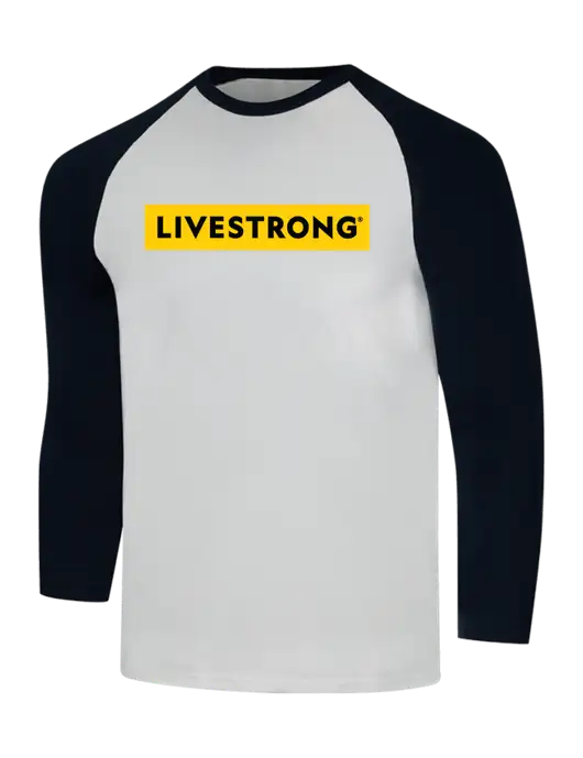 Simply Soft 3/4 Sleeve Black/White Ring Spun Cotton T-Shirt w/LIVESTRONG Logo