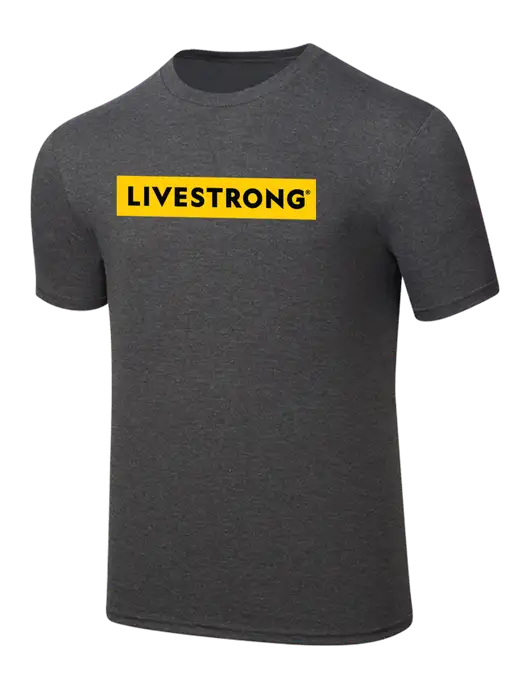 Simply Soft Heathered Charcoal 4.5oz  Poly/Combed Ring Spun Cotton T-Shirt w/LIVESTRONG Logo