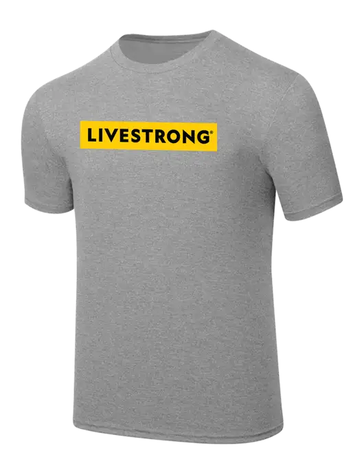 Simply Soft Heathered Light Grey 4.5oz  Poly/Combed Ring Spun Cotton T-Shirt w/LIVESTRONG Logo