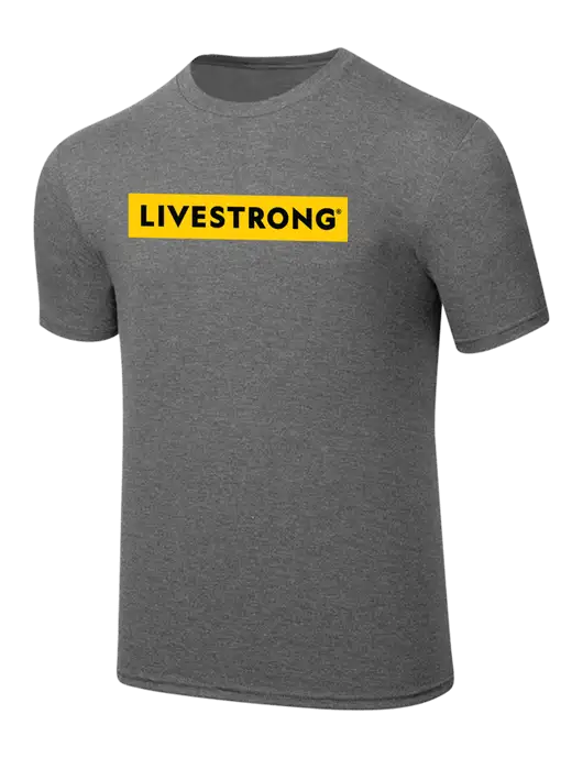 Simply Soft Heathered Medium Grey 4.5oz  Poly/Combed Ring Spun Cotton T-Shirt w/LIVESTRONG Logo
