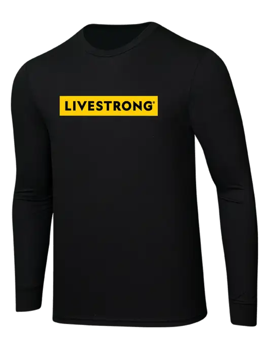 Simply Soft Long Sleeve Black 4.5 oz, Poly/Combed Ring Spun Cotton T-Shirt w/LIVESTRONG Logo