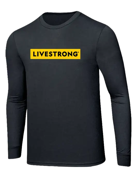 Simply Soft Long Sleeve Black Frost 4.5 oz, Poly/Combed Ring Spun Cotton T-Shirt w/LIVESTRONG Logo