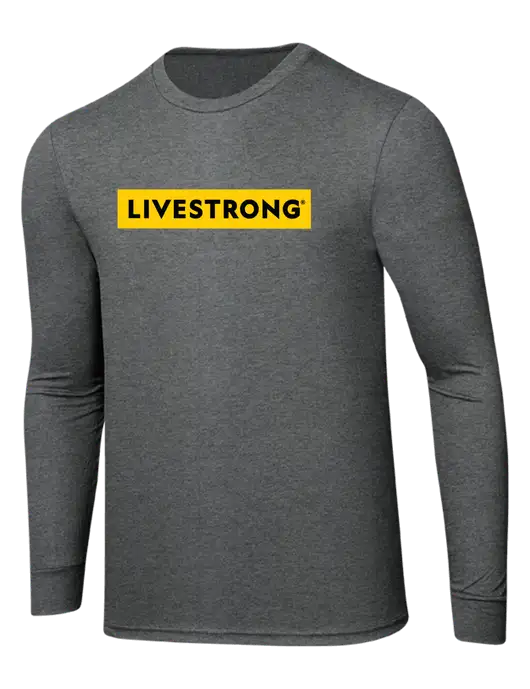 Simply Soft Long Sleeve Medium Grey Frost 4.5 oz, Poly/Combed Ring Spun Cotton T-Shirt w/LIVESTRONG Logo