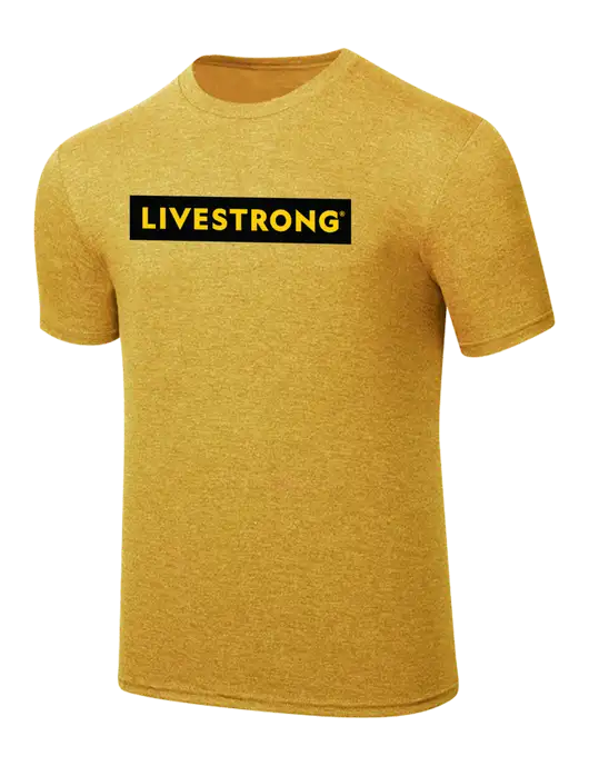 Simply Soft Yellow Gold Heathered 4.5oz Poly/Combed Ring Spun Cotton T-Shirt
 w/LIVESTRONG Logo