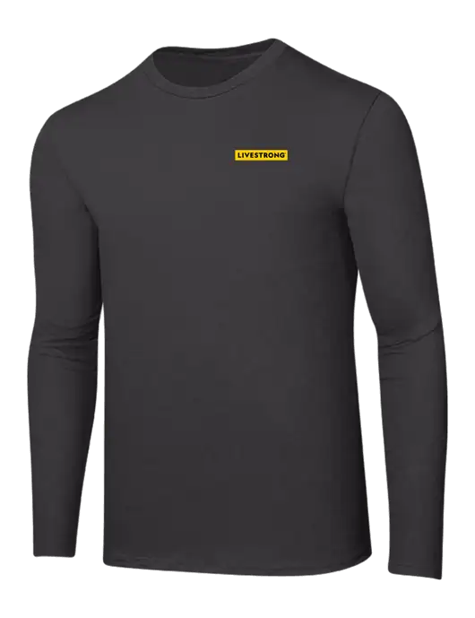 Ring Spun Charcoal 4.5 oz Long Sleeve T-Shirt w/LIVESTRONG Logo