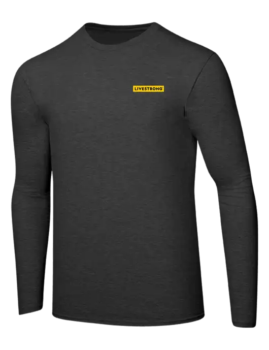 Ring Spun Dark Heather Grey 4.5 oz Long Sleeve T-Shirt w/LIVESTRONG Logo