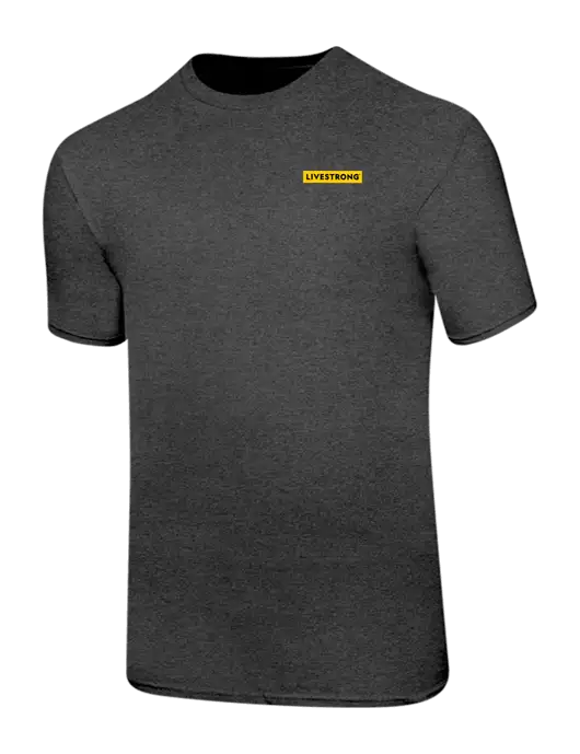 Ring Spun Dark Heather Grey 4.5 oz T-Shirt w/LIVESTRONG Logo