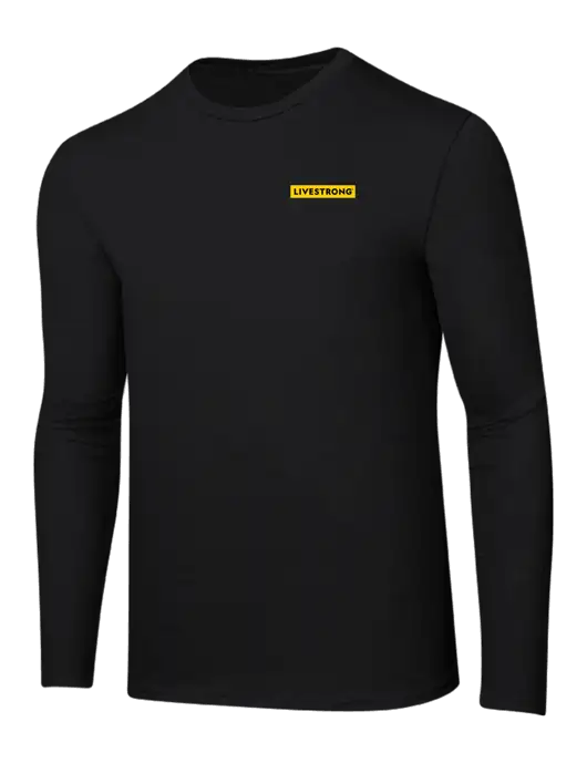 Ring Spun Jet Black 4.5 oz Long Sleeve T-Shirt w/LIVESTRONG Logo