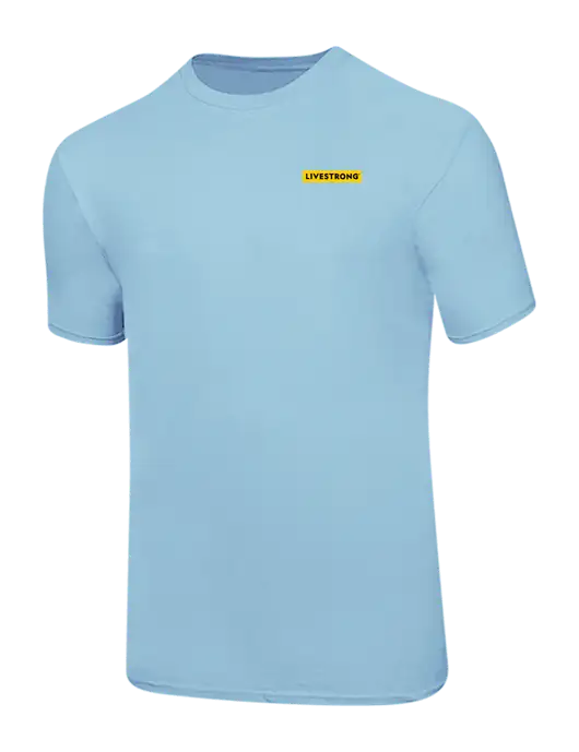 Ring Spun Light Blue 4.5 oz T-Shirt w/LIVESTRONG Logo