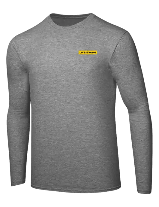 Ring Spun Light Heather Grey 4.5 oz Long Sleeve T-Shirt w/LIVESTRONG Logo