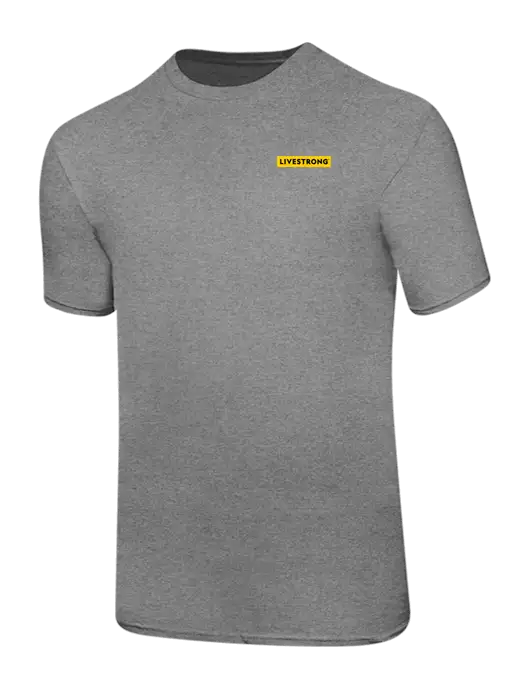 Ring Spun Light Heather Grey 4.5 oz T-Shirt w/LIVESTRONG Logo