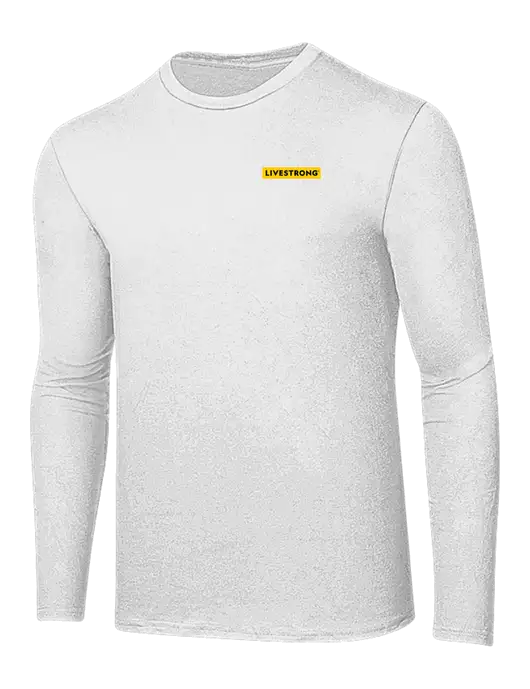 Ring Spun White 4.5 oz Long Sleeve T-Shirt w/LIVESTRONG Logo