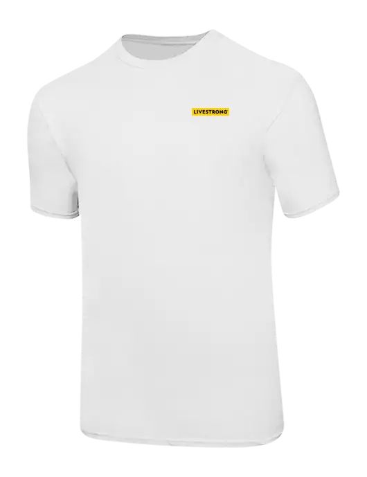 Ring Spun White 4.5 oz T-Shirt w/LIVESTRONG Logo