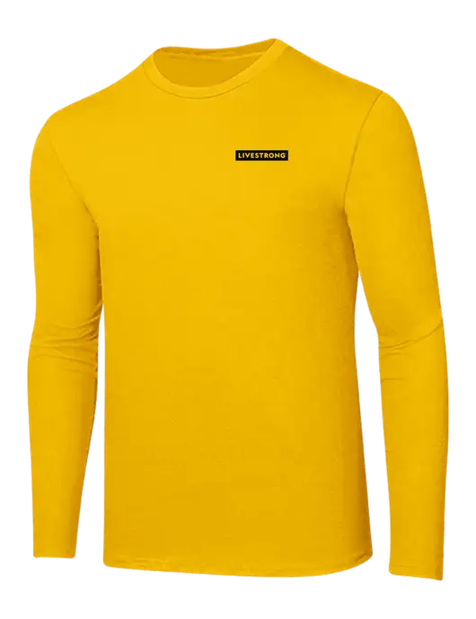 Ring Spun Yellow Gold 4.5 oz Long Sleeve T-Shirt
 w/LIVESTRONG Logo