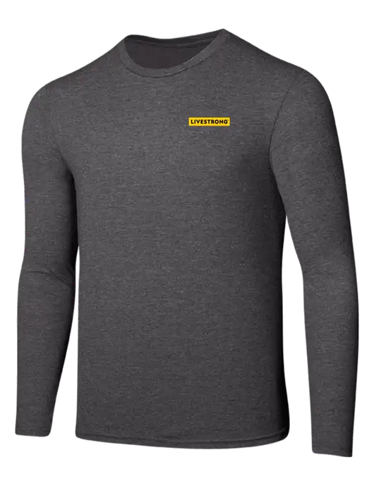 Seriously Soft Heathered Charcoal Long Sleeve T-Shirt w/LIVESTRONG Logo