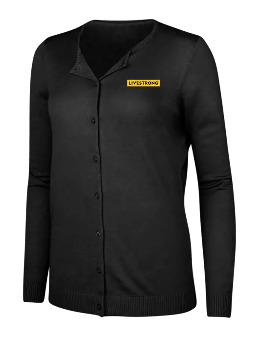 Black Womens Cardigan Sweater w/LIVESTRONG Logo