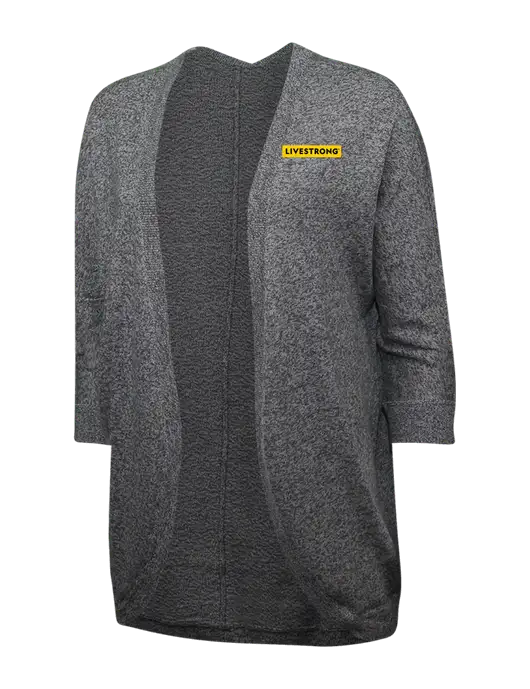 Warm Grey Womens Marled Cocoon Sweater w/LIVESTRONG Logo