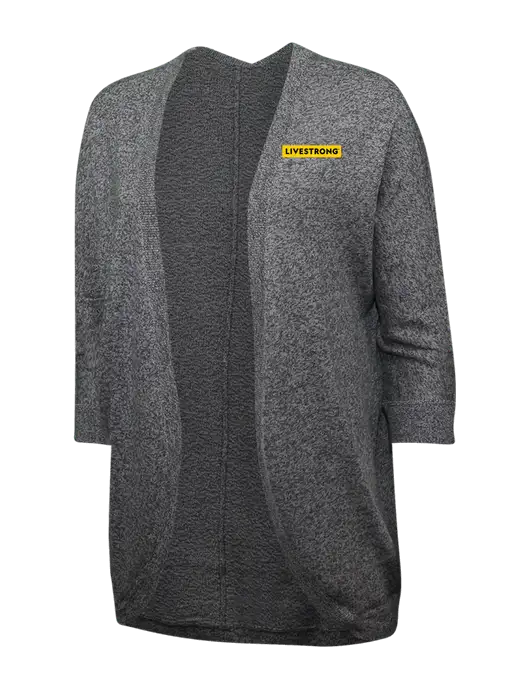 Warm Grey Womens Marled Cocoon Sweater w/LIVESTRONG Logo