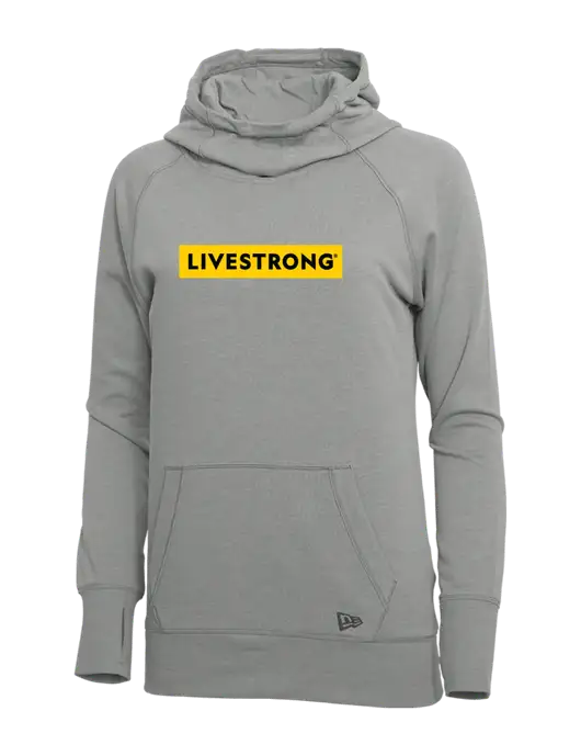 New Era Shadow Grey Heather Womens Tri-Blend Fleece Pullover Hoodie w/LIVESTRONG Logo