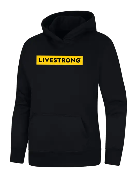 Womens Black Core Fleece Pullover Hooded Sweatshirt w/LIVESTRONG Logo