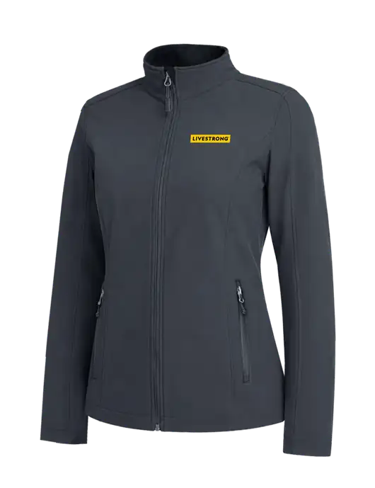 Charcoal Grey Womens Core Soft Shell Jacket w/LIVESTRONG Logo